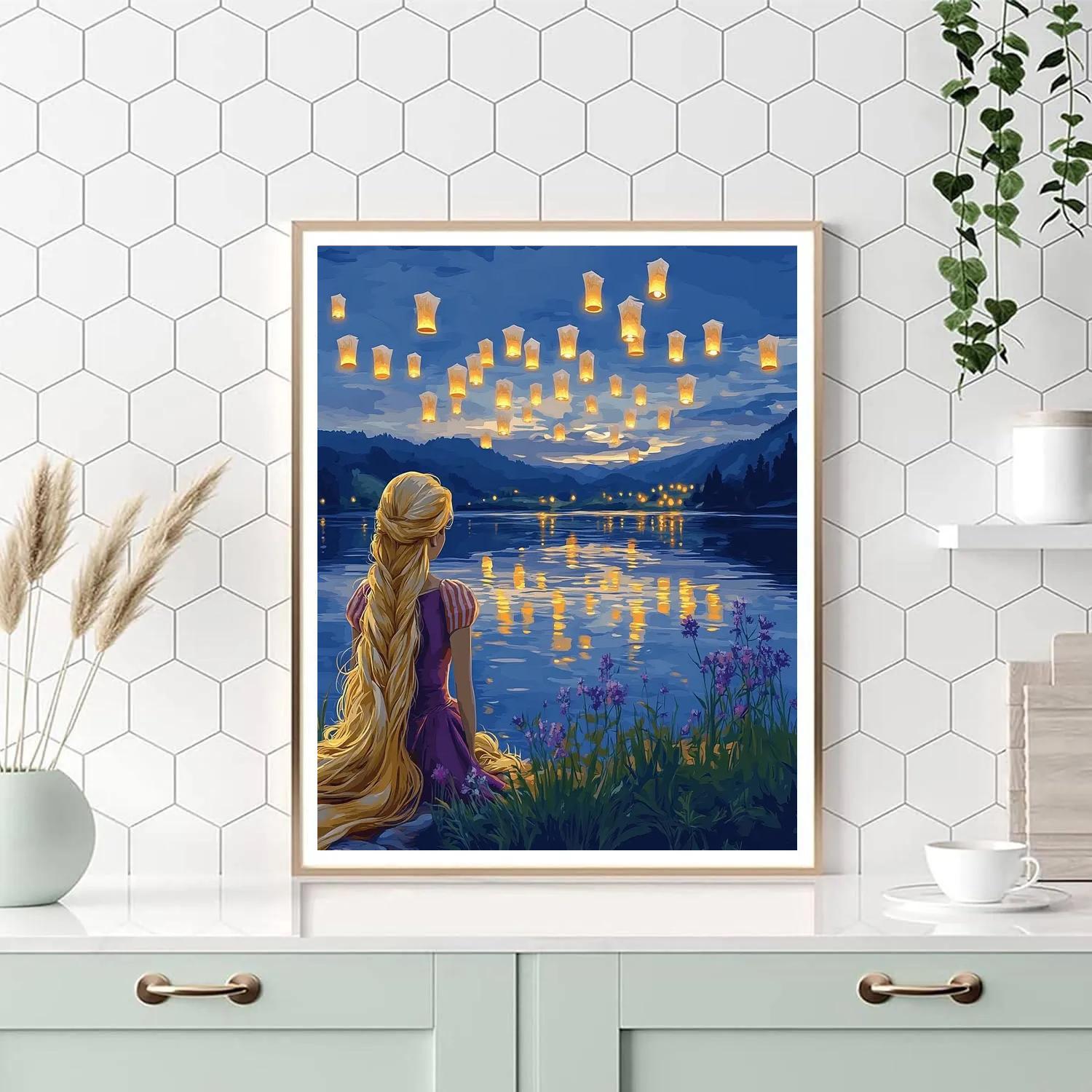 Rapunzel Floating Lantern Sky Harbor Numbered painting kits