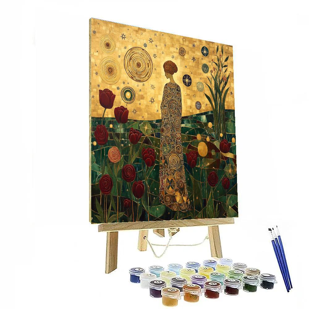 Gustav Klimt Inspired Golden Garden Of Constellations Number painting