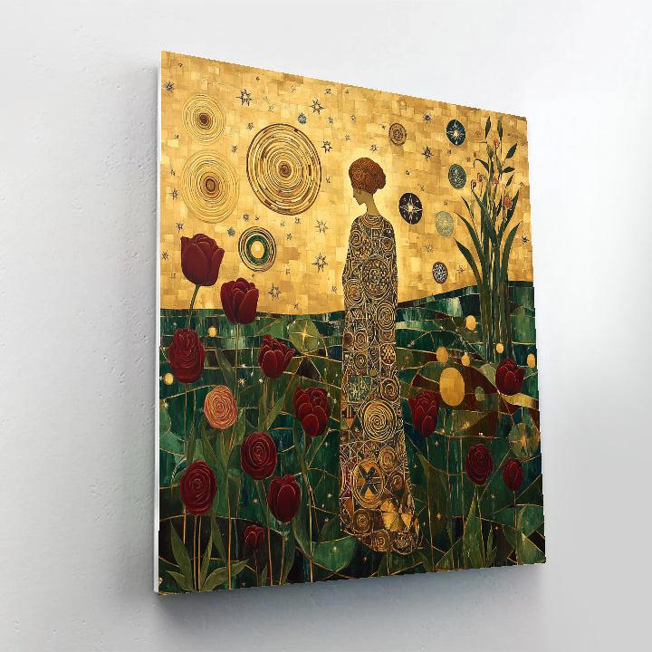 Gustav Klimt Inspired Golden Garden Of Constellations Number painting