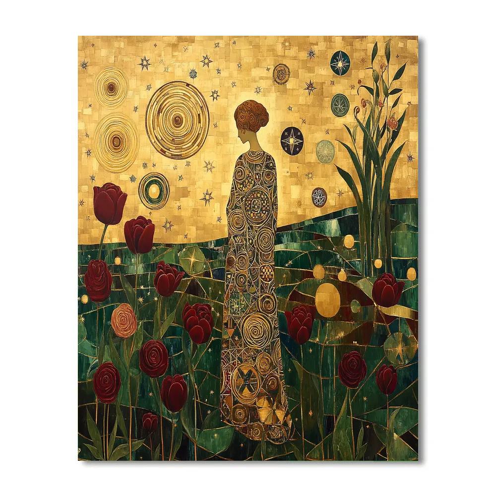 Gustav Klimt Inspired Golden Garden Of Constellations Number painting