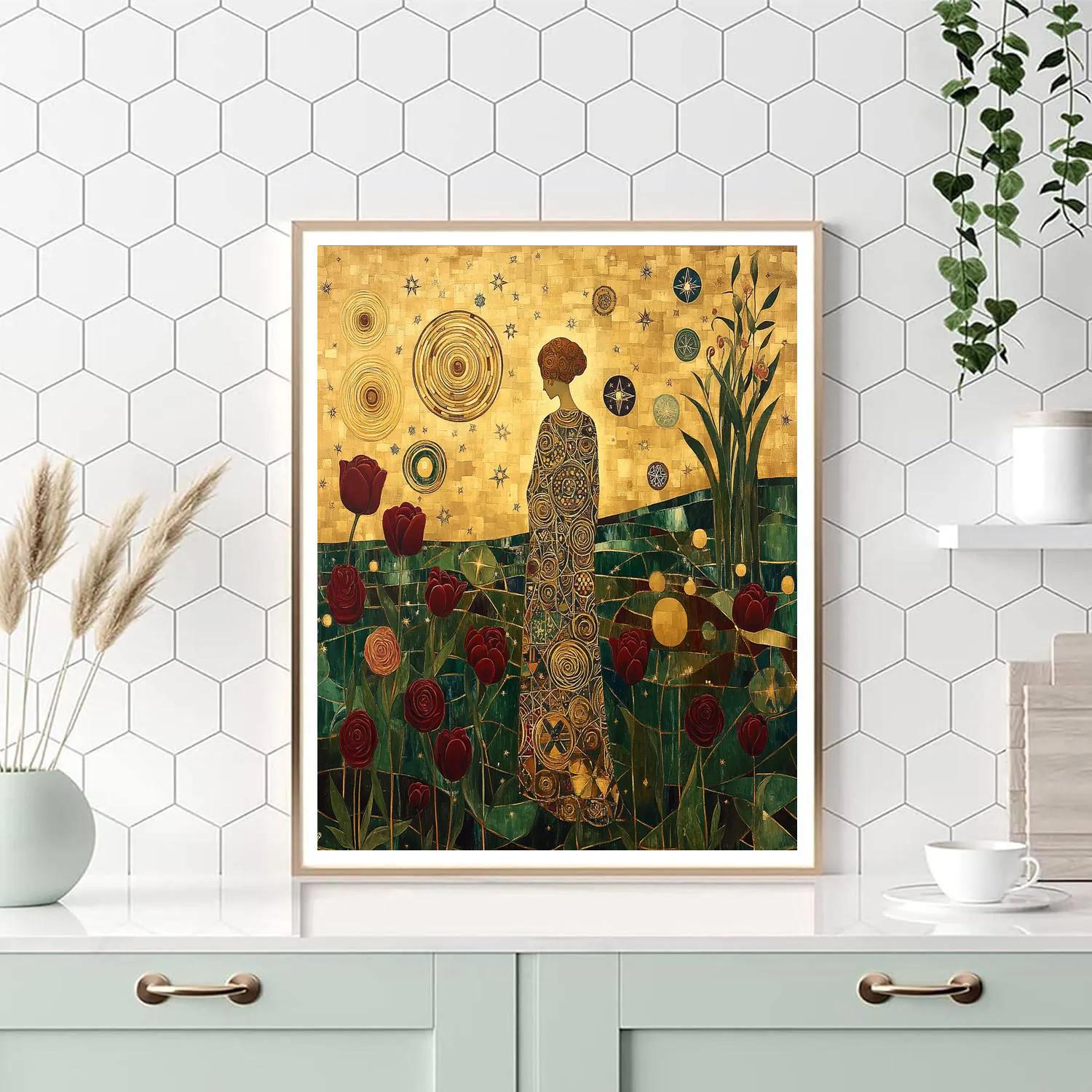Gustav Klimt Inspired Golden Garden Of Constellations Number painting
