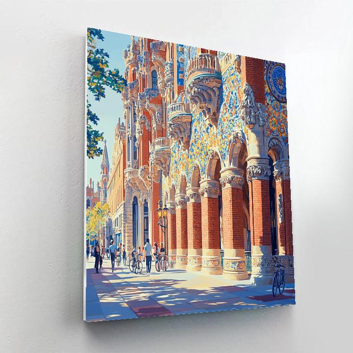 Palau De La Musica Catalana Facade, Barcelona, Spain Number painting