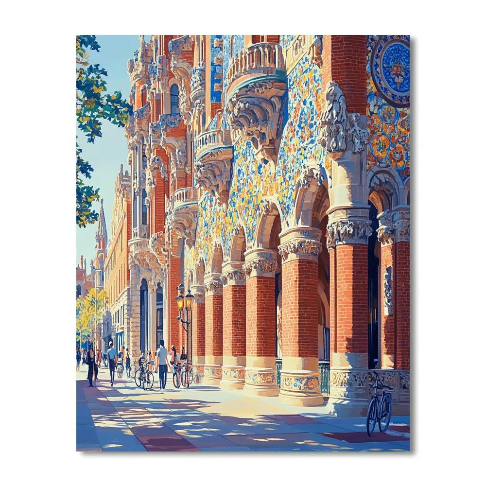 Palau De La Musica Catalana Facade, Barcelona, Spain Number painting