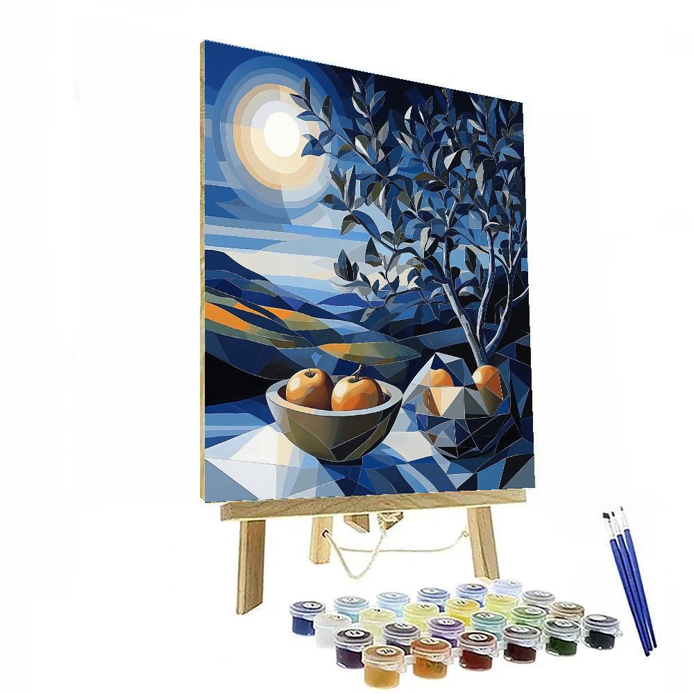 Pablo Picasso Inspired Cubist Orchard Eclipse Paint by numbers art