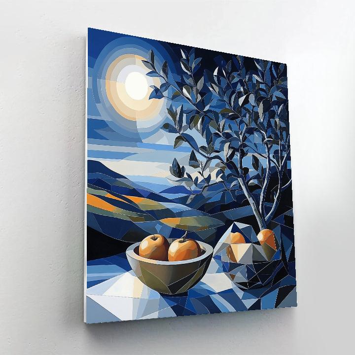 Pablo Picasso Inspired Cubist Orchard Eclipse Paint by numbers art