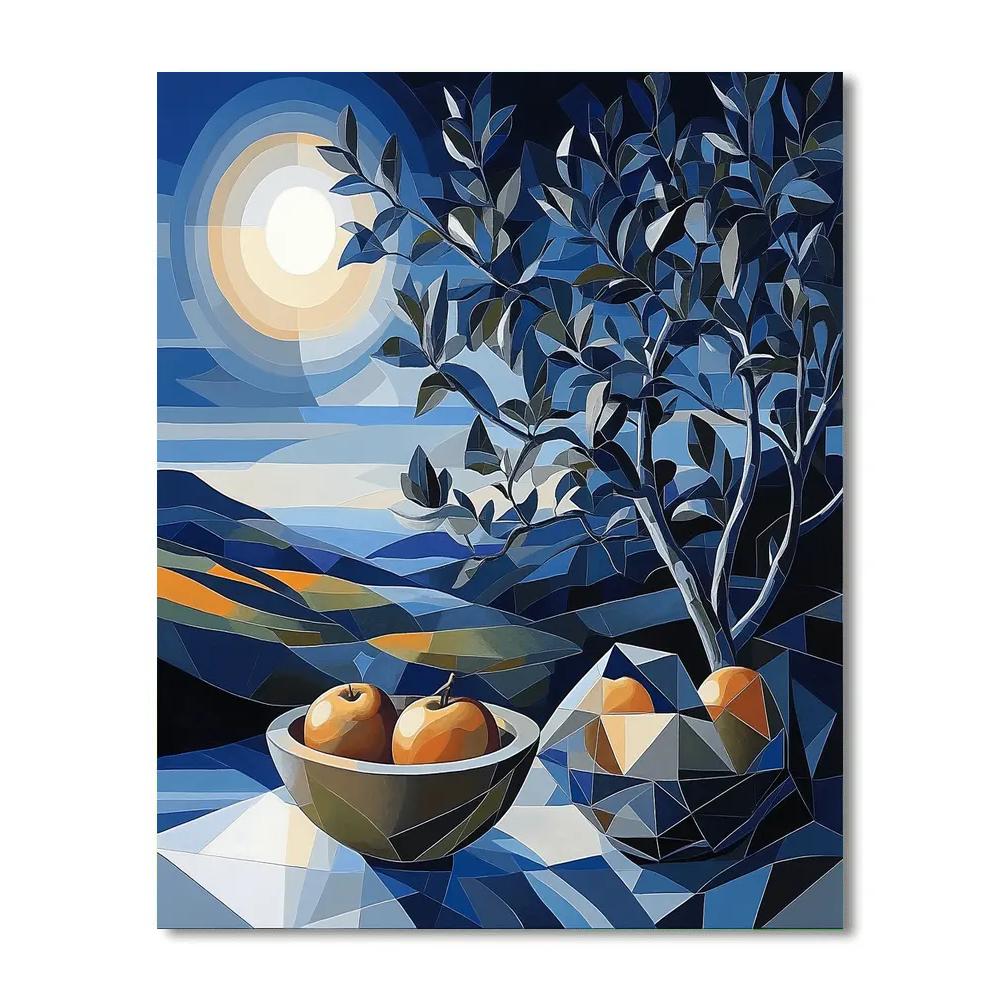 Pablo Picasso Inspired Cubist Orchard Eclipse Paint by numbers art