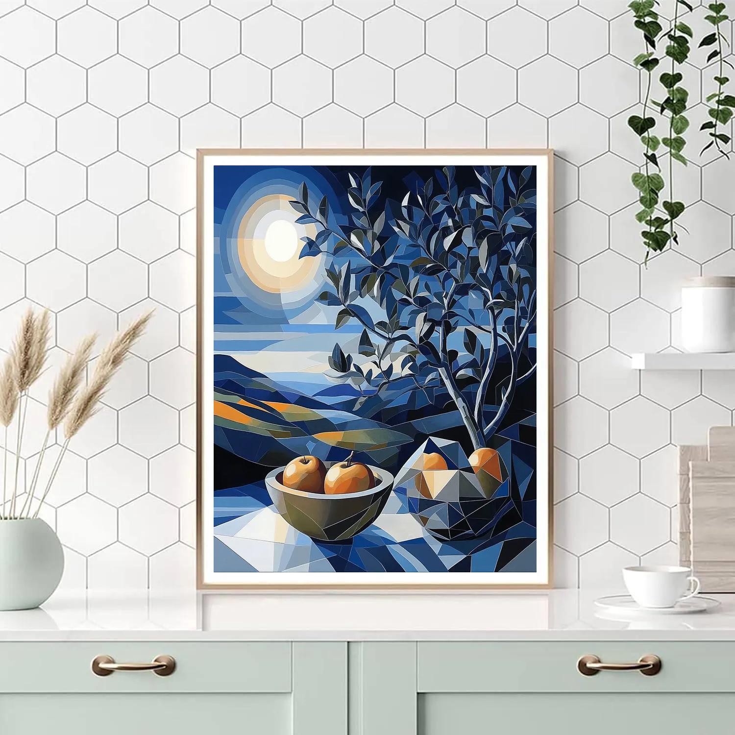 Pablo Picasso Inspired Cubist Orchard Eclipse Paint by numbers art