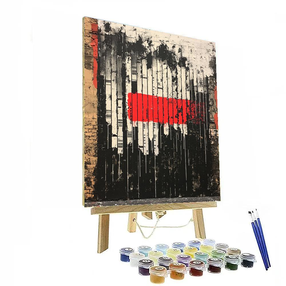 Banksy Inspired Barcode Nebula Protest painting number kit