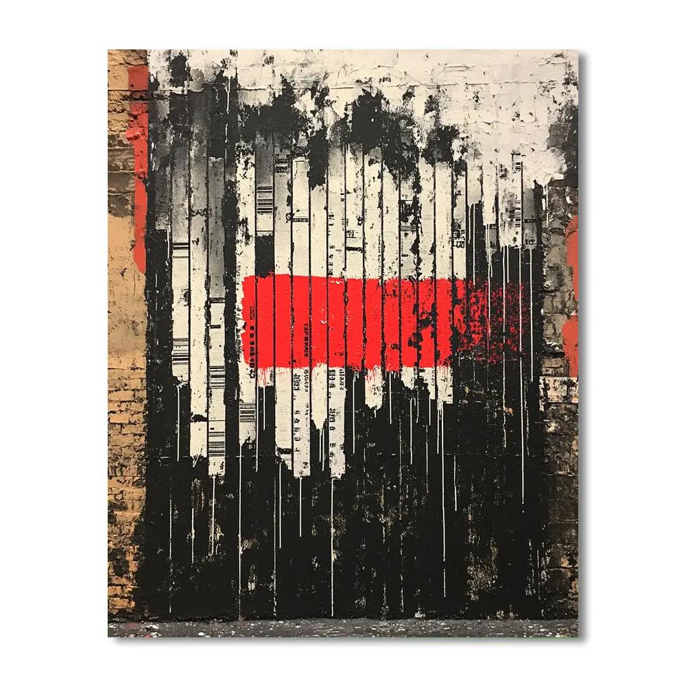 Banksy Inspired Barcode Nebula Protest painting number kit