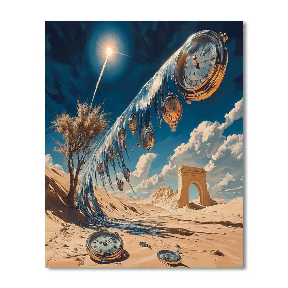 Salvador Dali Inspired Desert Clockwork Comet paint by color