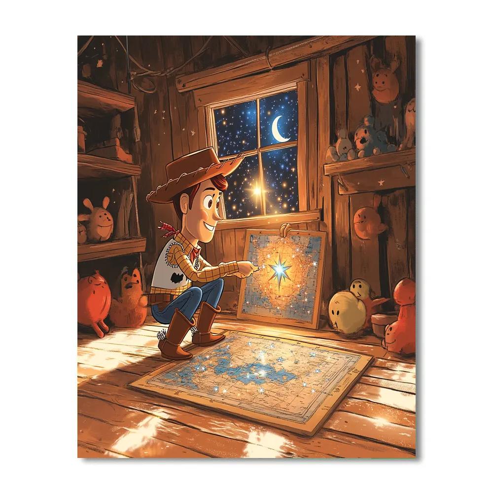 Woody Toy Barn Star Map Mystery Numbered painting kits