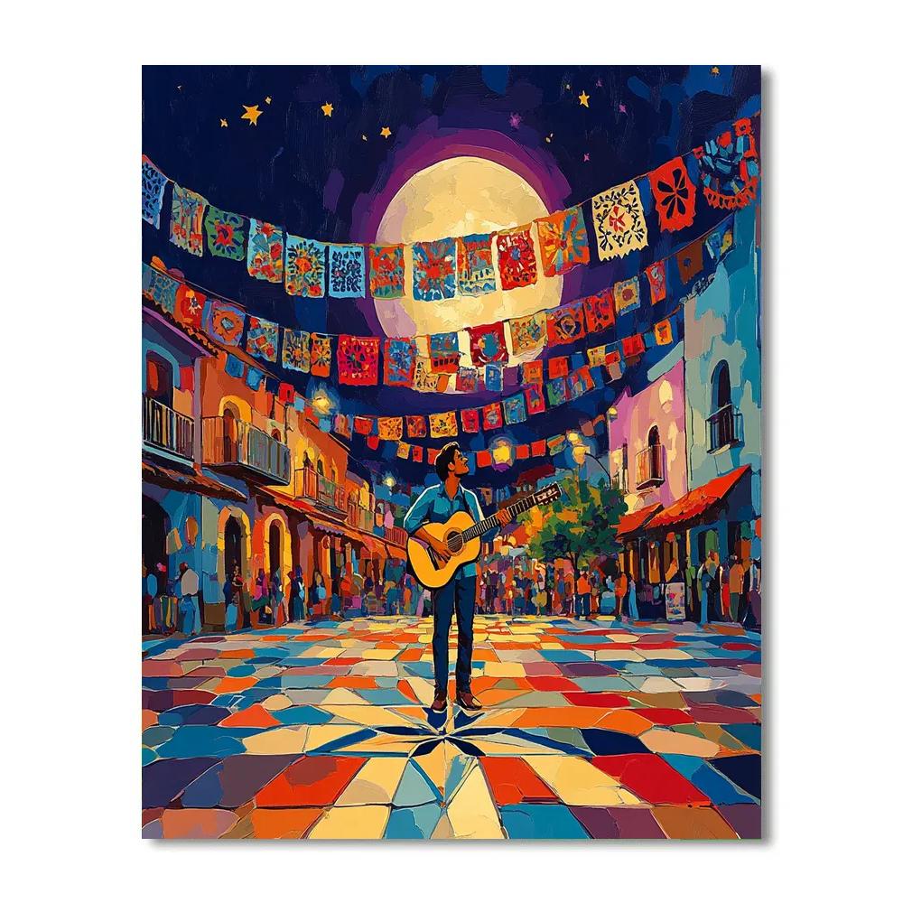 Miguel Rivera Music Of The Moon Plaza paint by number