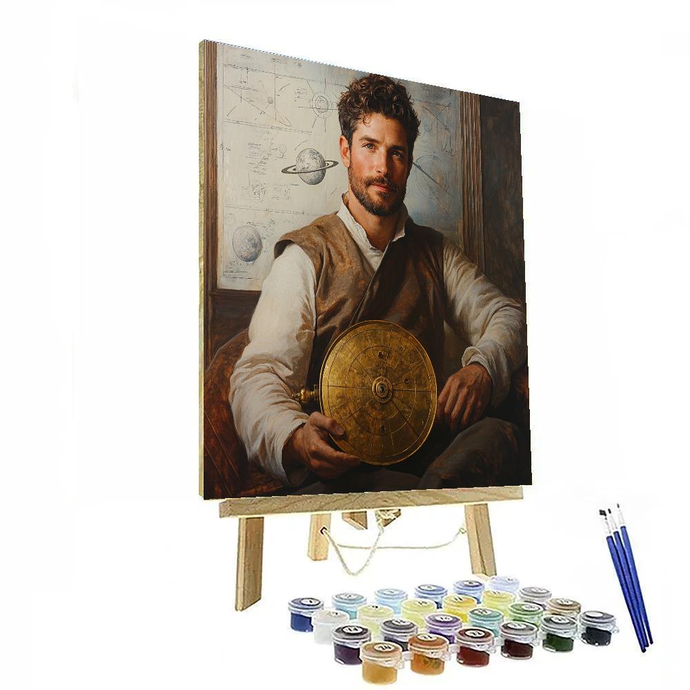 Leonardo Da Vinci Inspired Astronomer Portrait Study Paint by numbers kits