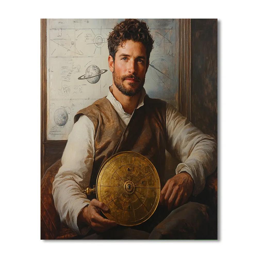 Leonardo Da Vinci Inspired Astronomer Portrait Study Paint by numbers kits