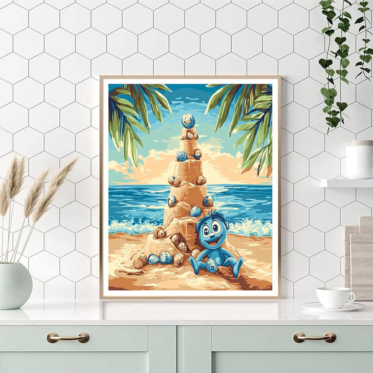 Stitch Tropical Star Sandcastle Challenge Painting by numbers kit
