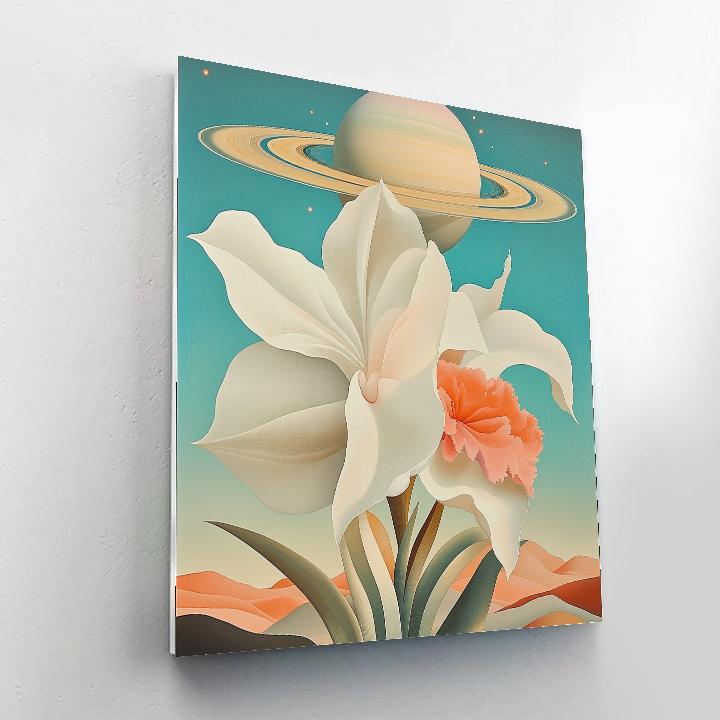 Georgia OKeeffe Inspired Desert Flowers Under Saturn painting number kit