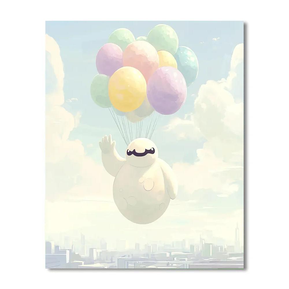 Baymax Cloud Laboratory Balloon Ride paint by color
