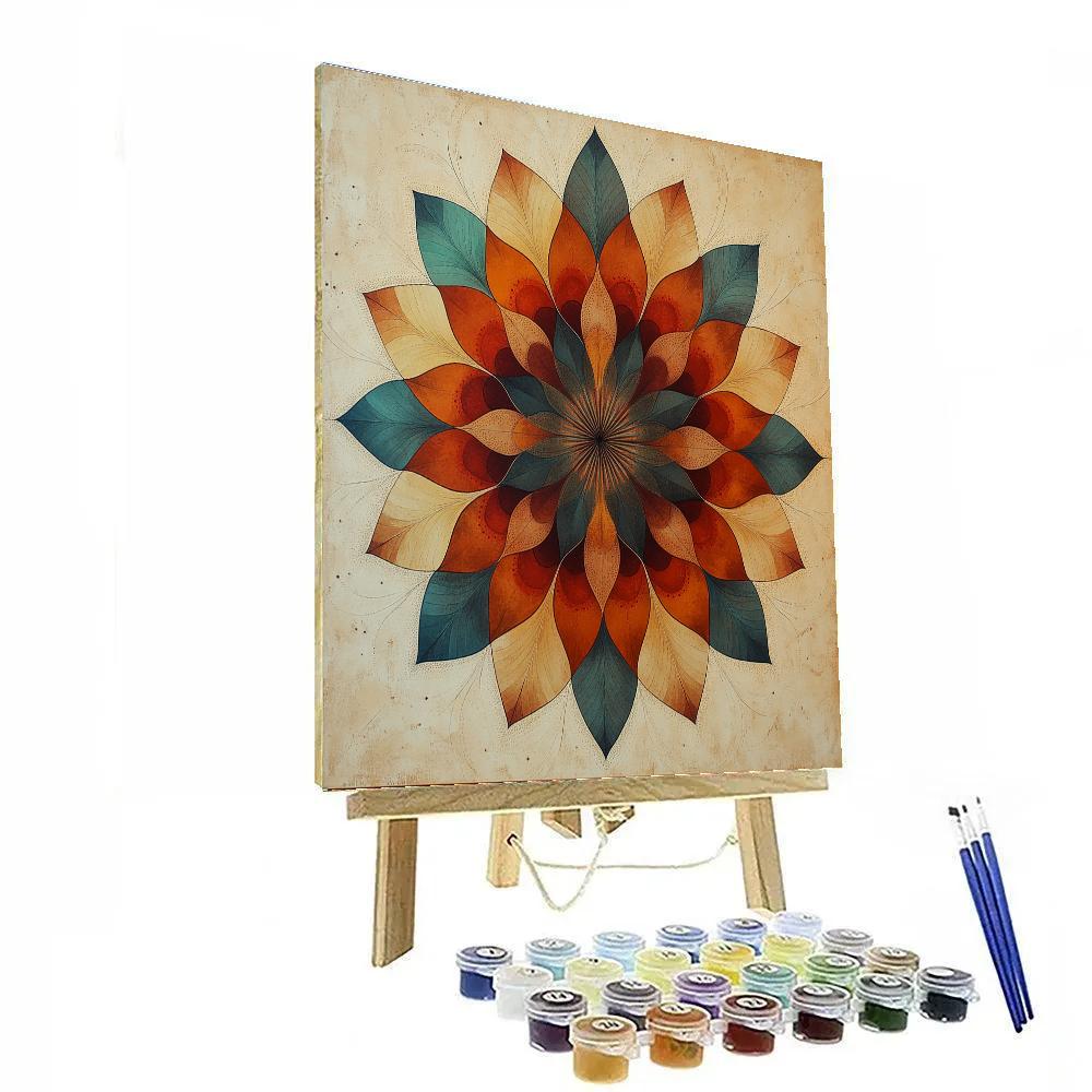 Nandalal Bose Inspired Nebula Rangoli Mandala Number painting
