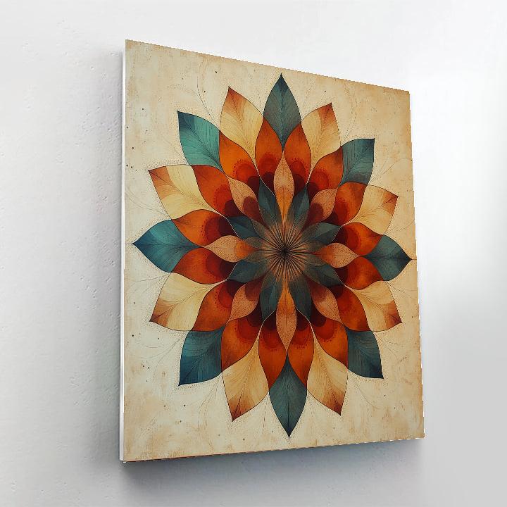 Nandalal Bose Inspired Nebula Rangoli Mandala Number painting