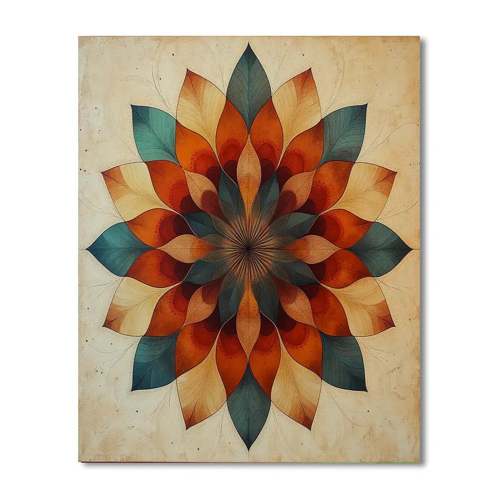 Nandalal Bose Inspired Nebula Rangoli Mandala Number painting