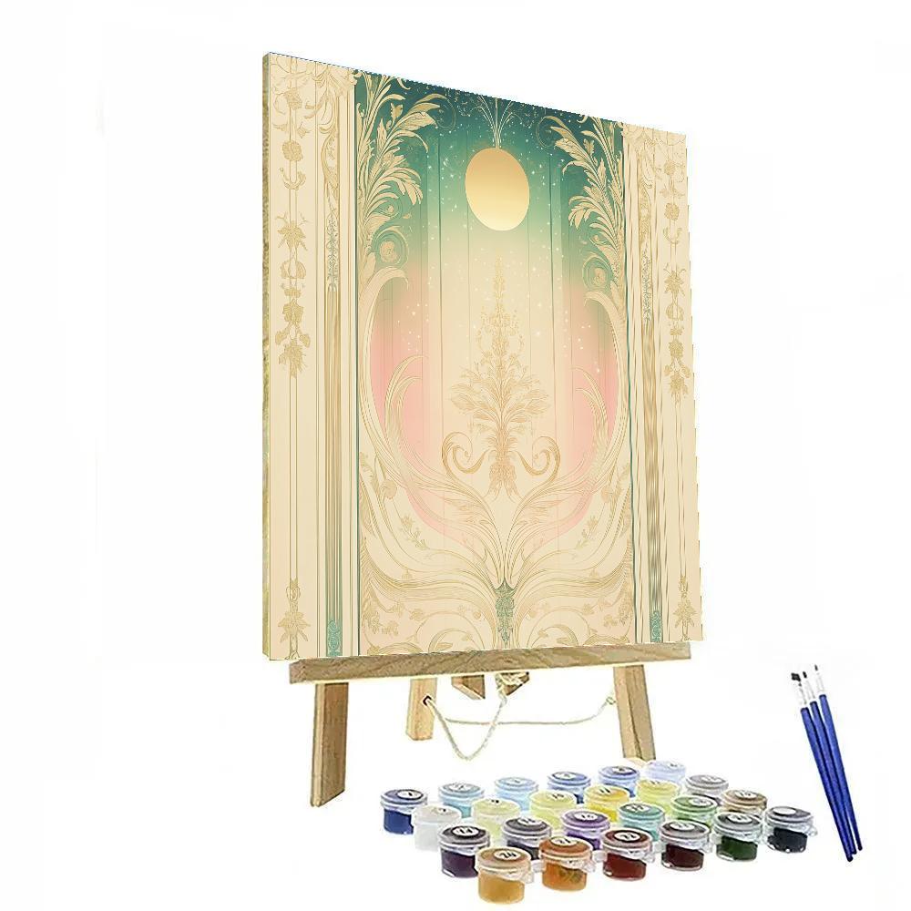 Alphonse Mucha Inspired Aurora Filigree Harmonics Numbered painting kits