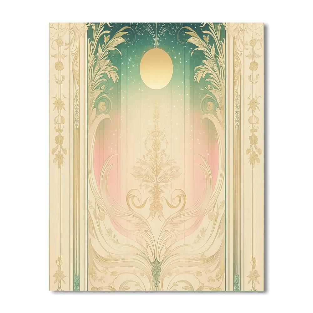 Alphonse Mucha Inspired Aurora Filigree Harmonics Numbered painting kits