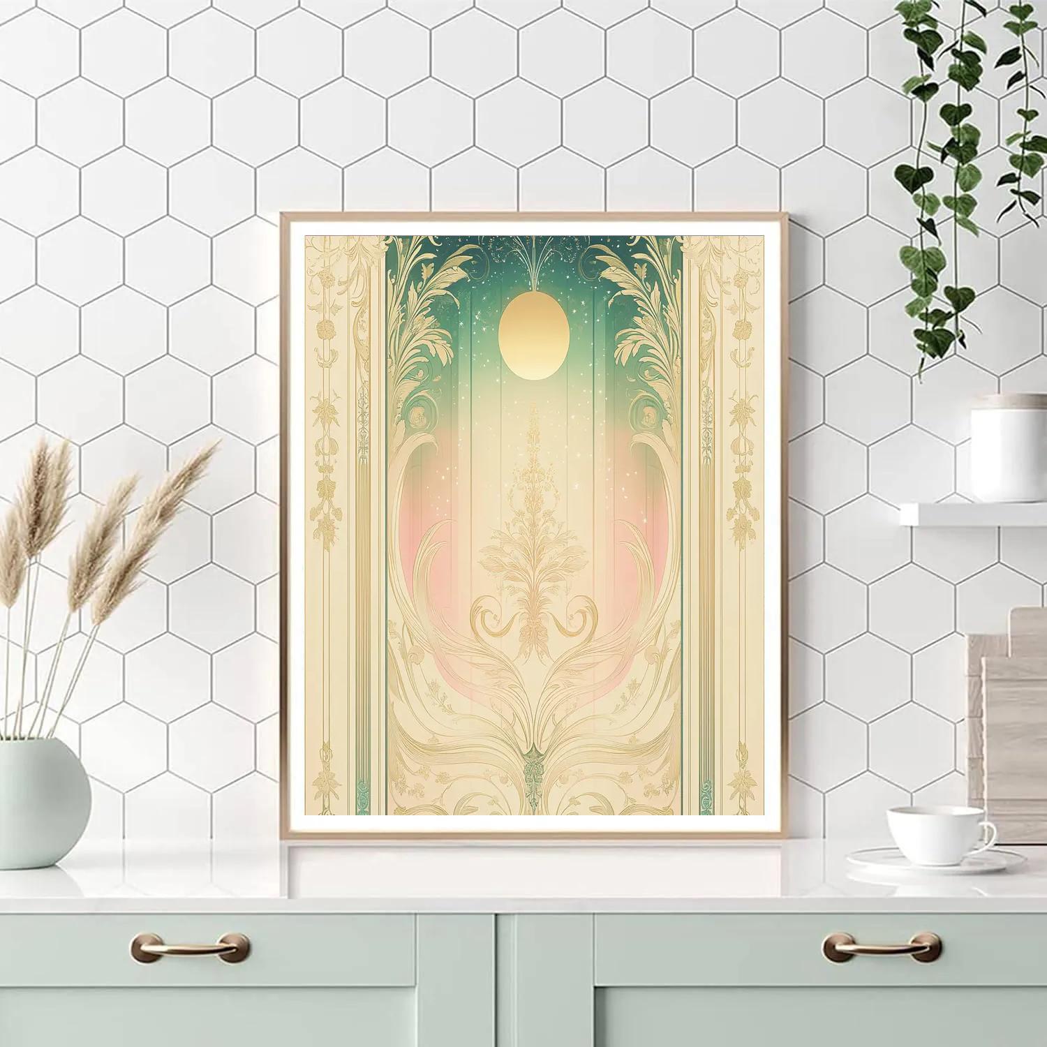 Alphonse Mucha Inspired Aurora Filigree Harmonics Numbered painting kits