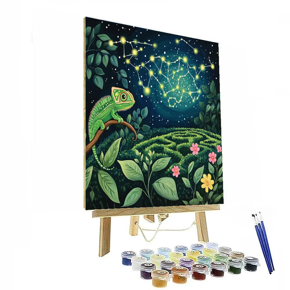 Pascal Chameleon Constellation Garden Paint by numbers art