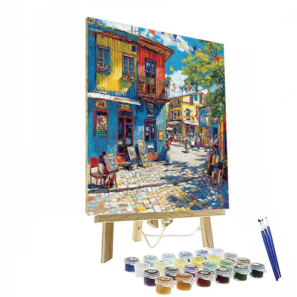 La Boca Colorful Street Scene, Buenos Aires, Argentina Painting by numbers kit