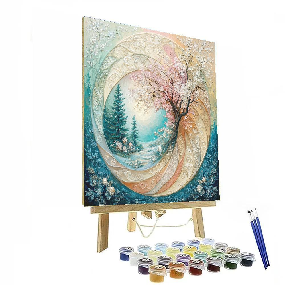 Alphonse Mucha Inspired Spiral Of The Four Quiet Seasons Paint by numbers art