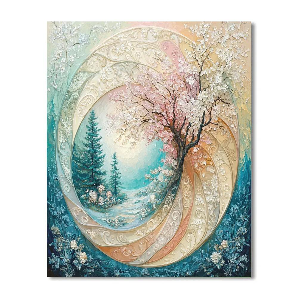 Alphonse Mucha Inspired Spiral Of The Four Quiet Seasons Paint by numbers art