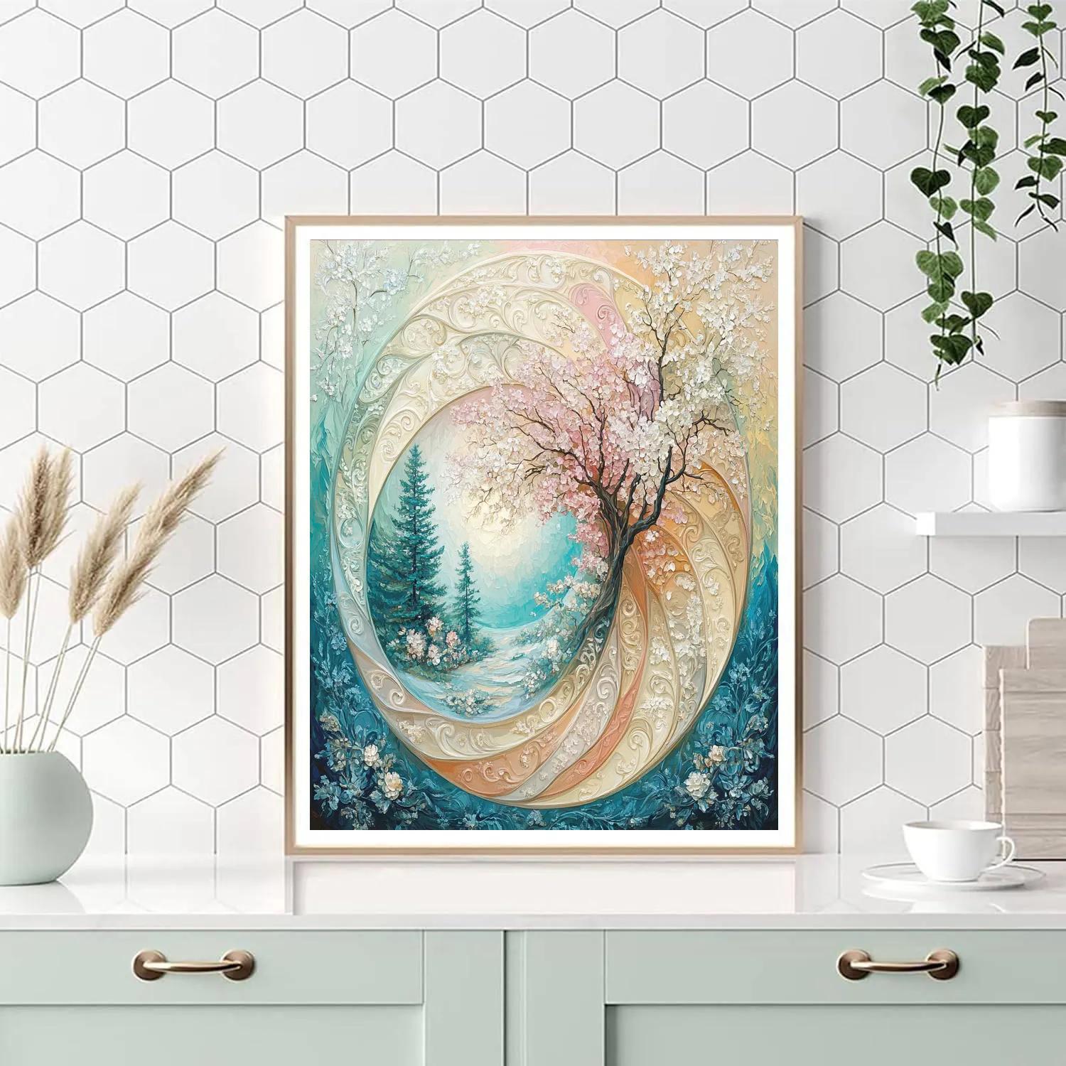 Alphonse Mucha Inspired Spiral Of The Four Quiet Seasons Paint by numbers art