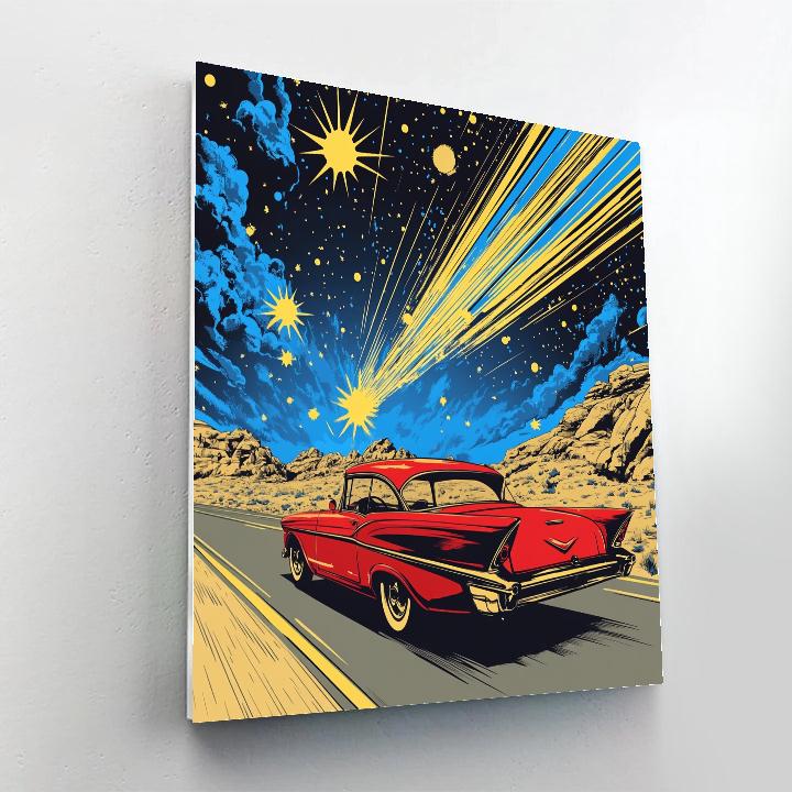 Roy Lichtenstein Inspired Meteor Shower Road Trip painting number kit