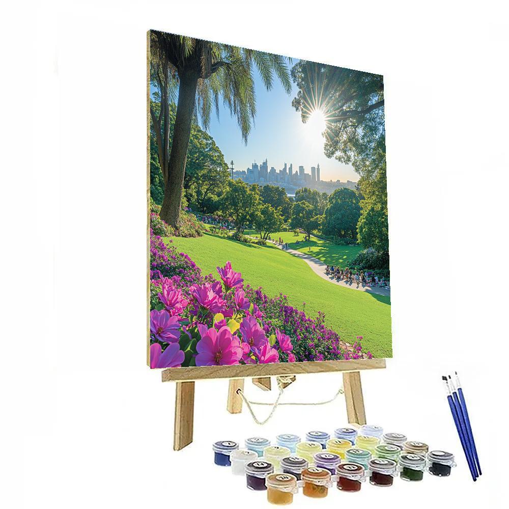 Royal Botanic Garden Skyline View, Sydney, Australia Painting by numbers kit