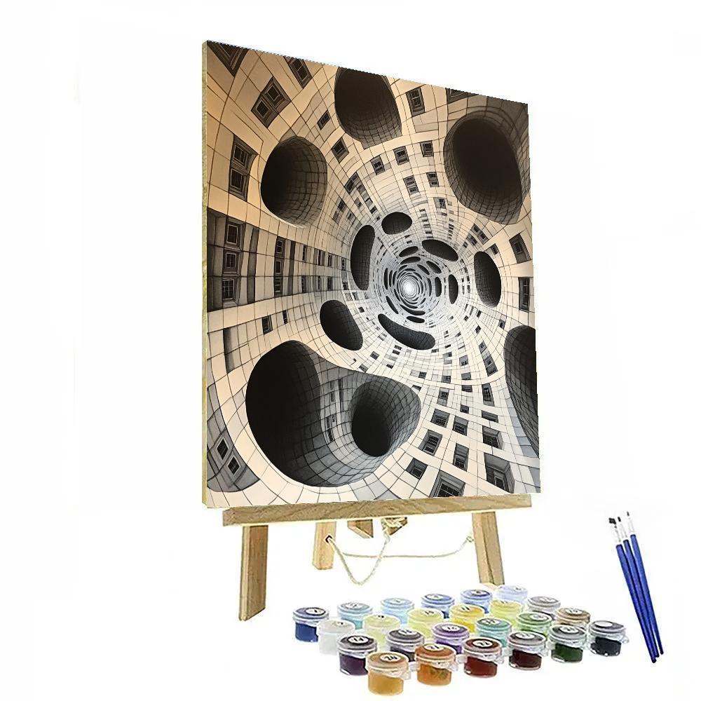 M.C. Escher Inspired Non Euclidean Continuum Lattice Paint by numbers kits