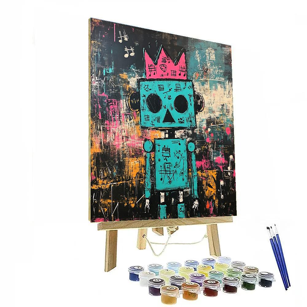 Jean-Michel Basquiat Inspired Robot Jazz Night painting number kit