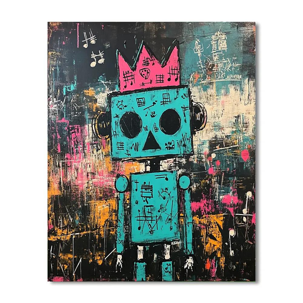 Jean-Michel Basquiat Inspired Robot Jazz Night painting number kit
