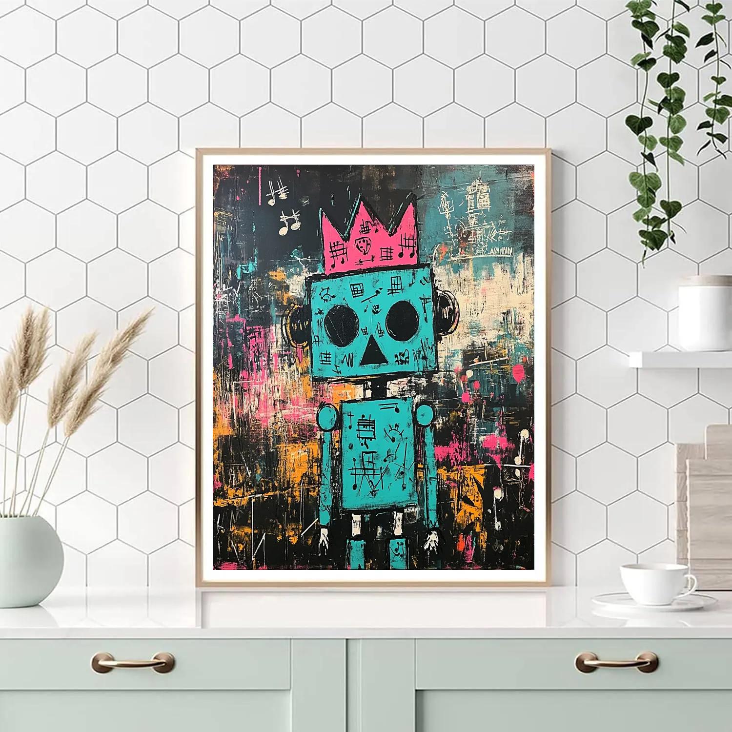 Jean-Michel Basquiat Inspired Robot Jazz Night painting number kit