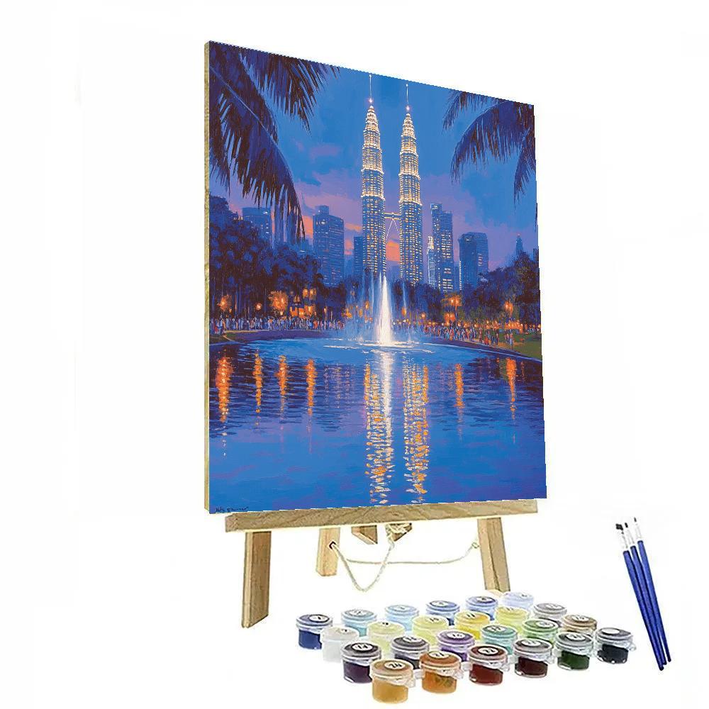 Petronas Towers Viewed From KLCC Park, Kuala Lumpur, Malaysia Number painting