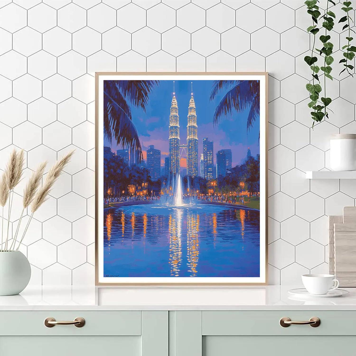 Petronas Towers Viewed From KLCC Park, Kuala Lumpur, Malaysia Number painting