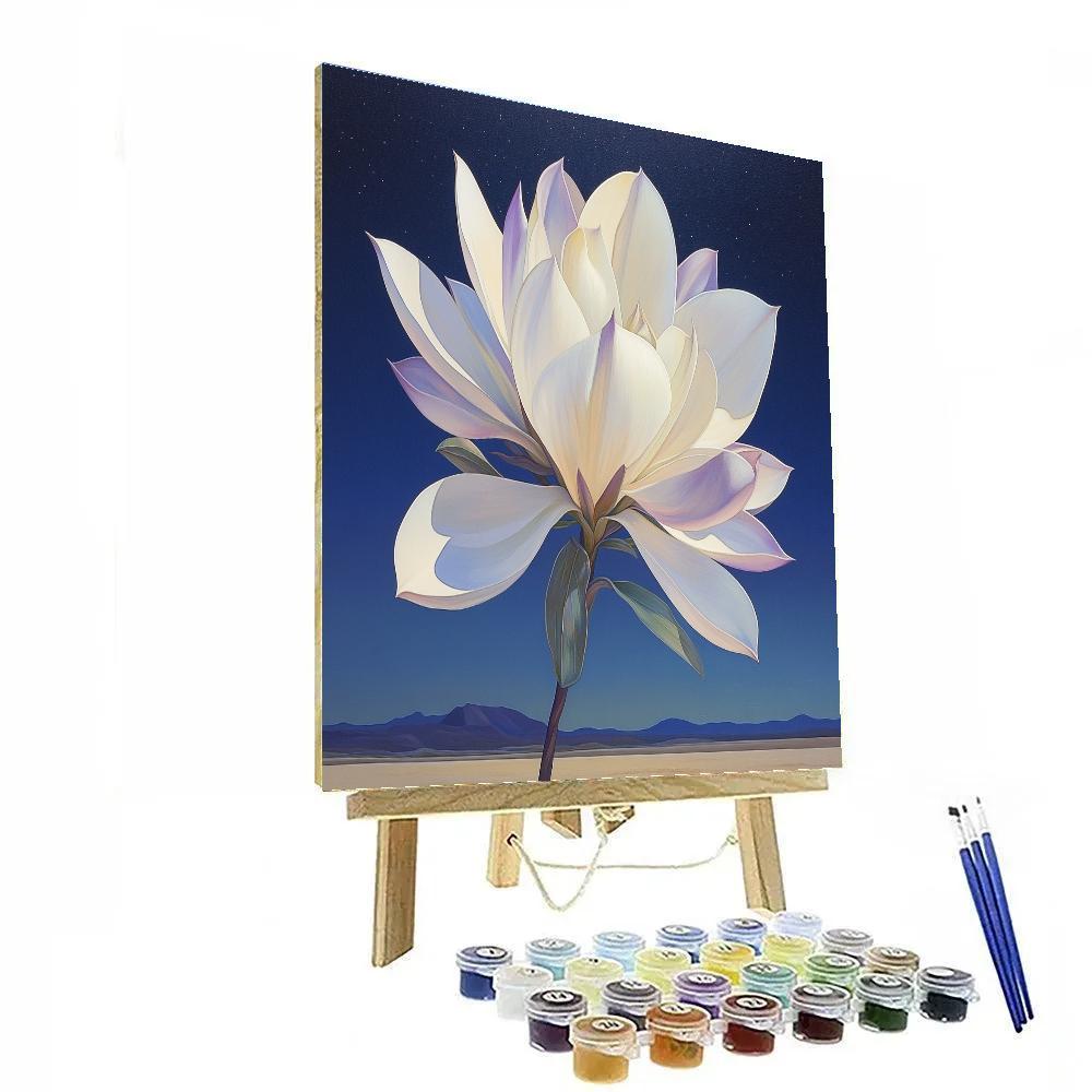 Georgia O’Keeffe Inspired Moonlit Yucca Blossom Geometry paint by number