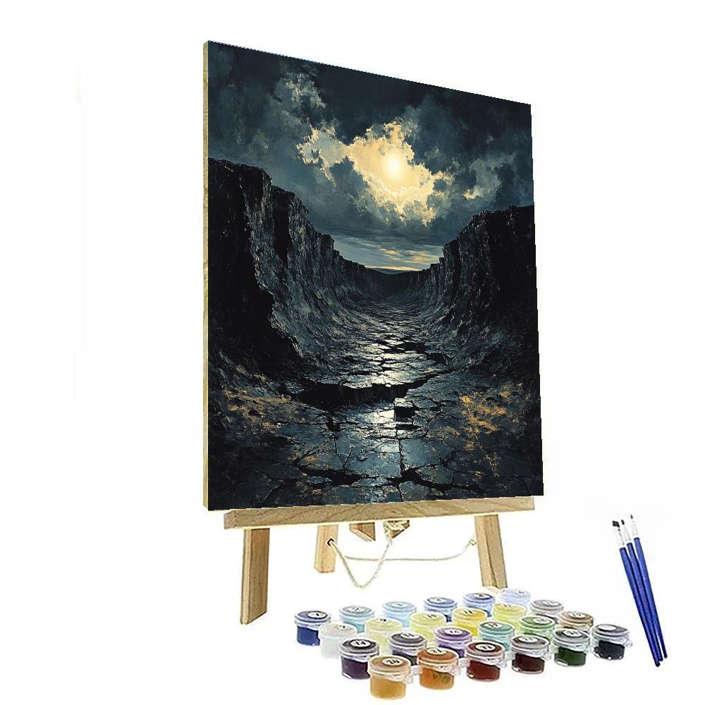 Francisco Goya Inspired Eclipse Over Basalt Ravine DIY paint by numbers