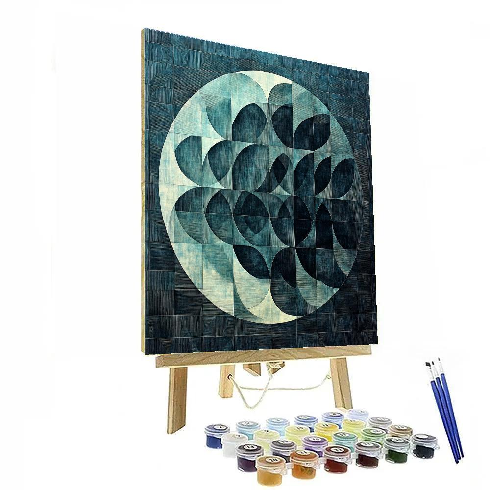 M.C. Escher Inspired Recursive Eclipse Tessellation Field DIY paint by numbers