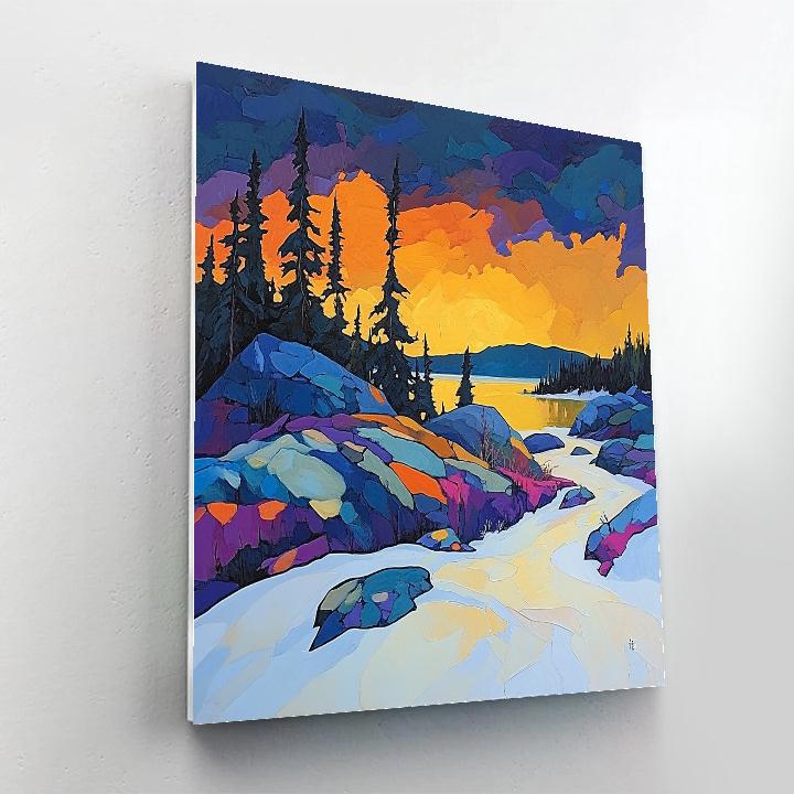 A.Y. Jackson Inspired Luminous Shield Escarpment After Storm paint by number