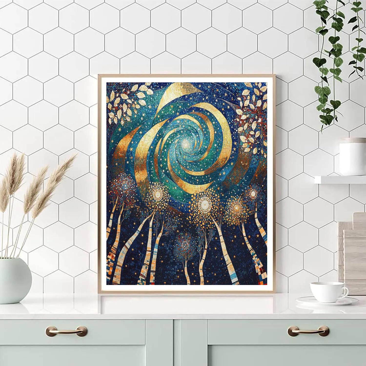 Gustav Klimt Inspired Gilded Aurora Canopy DIY paint by numbers