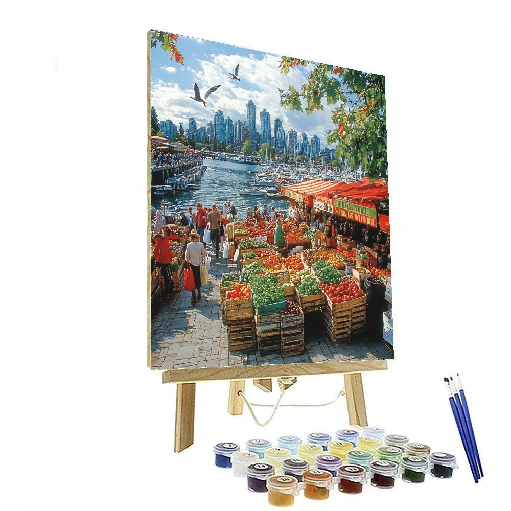 Granville Island Public Market Waterfront, Vancouver, Canada paint by number