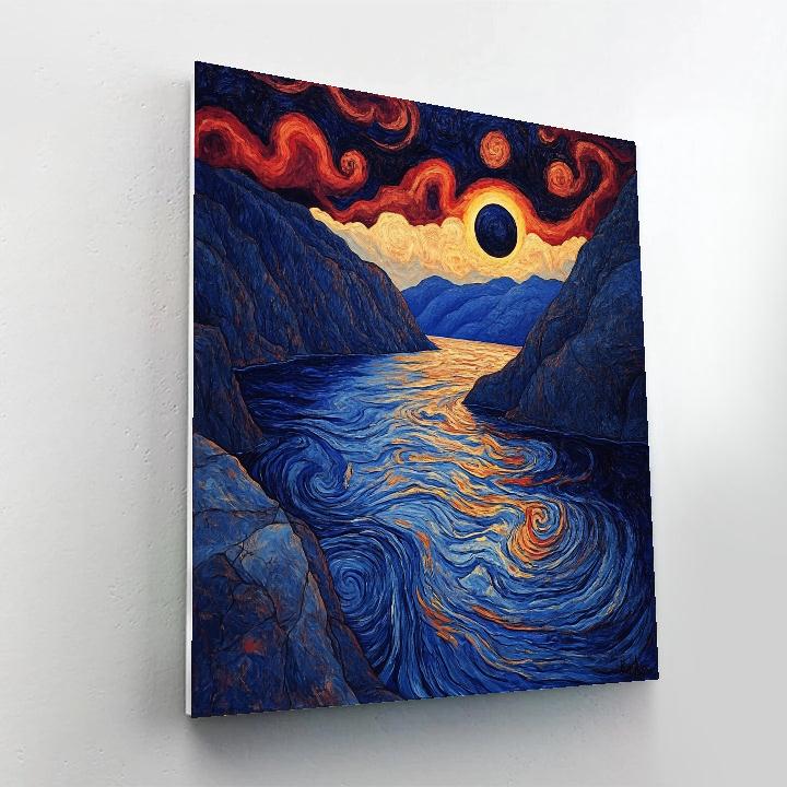 Edvard Munch Inspired Luminous Fjord Eclipse Paint by numbers kits