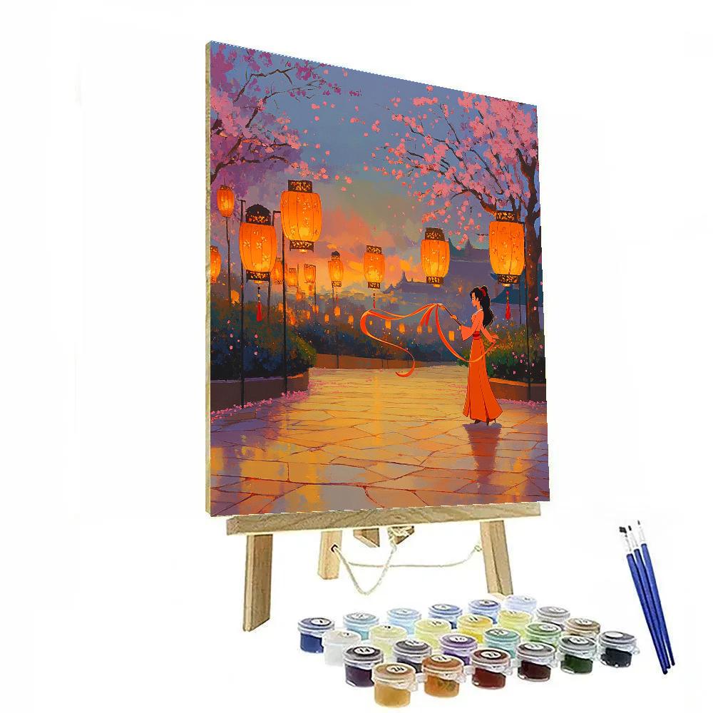 Princess Mulan Lantern Training At Twilight painting number kit