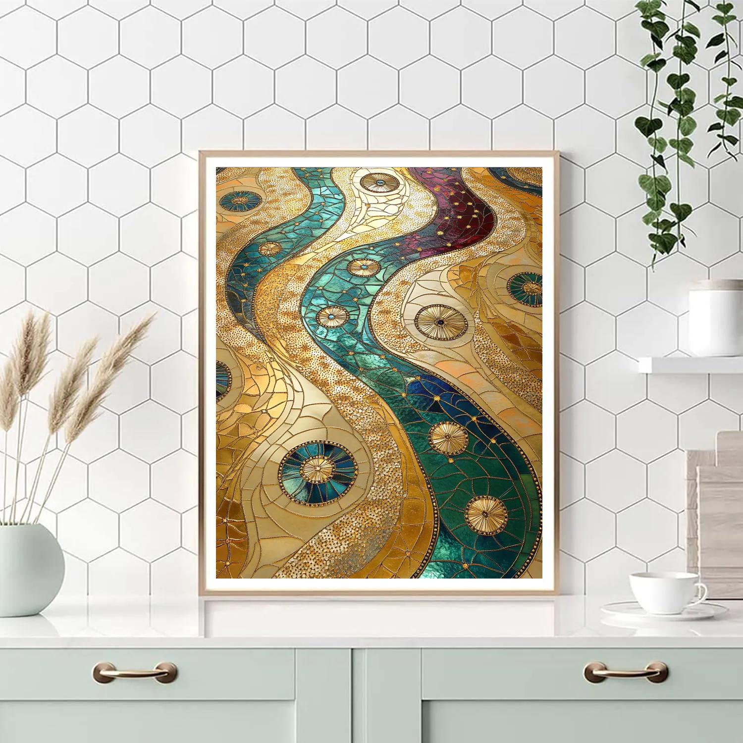 Gustav Klimt Inspired Ornamental Lotus Delta painting number kit