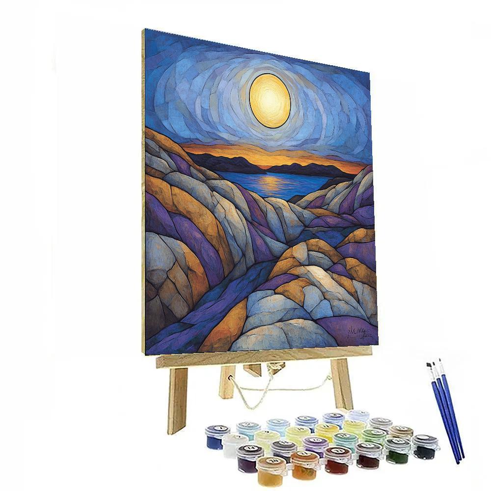Frederick Varley Inspired Eclipse Dusk On Granite Ridge Paint by numbers art